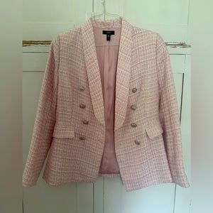 Bloomingdale’s Aqua pink tweed blazer